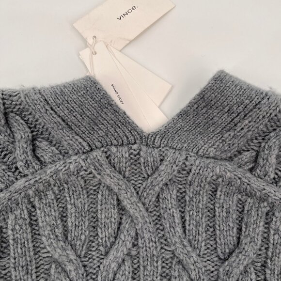 Vince Interlocking Cable Knit Cardigan Size XS Merino Wool Cashmere Sweater - Picture 7 of 14